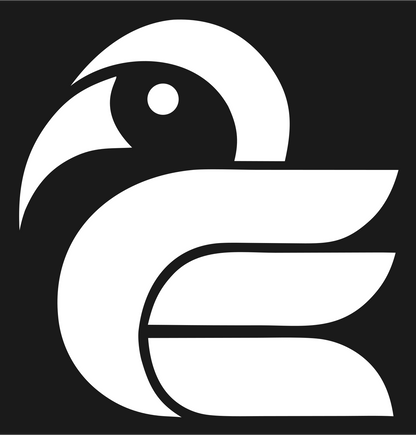 Geometric Pelican Sitting Badge #1a1a1a/#ffffff