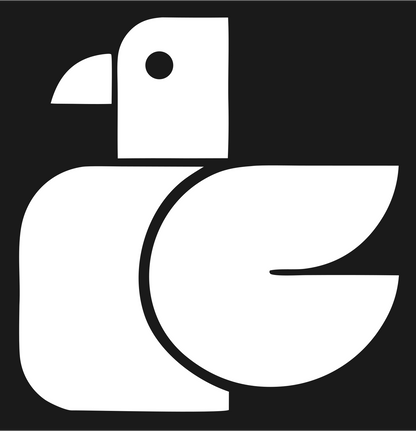 Geometric Pigeon Body Icon #1a1a1a/#ffffff