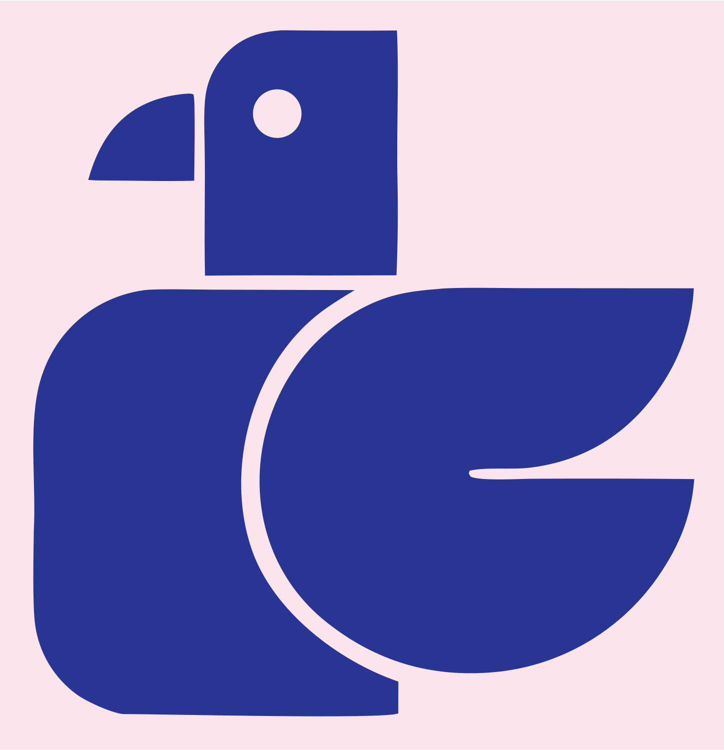 Geometric Pigeon Body Icon #fce4ec/#283593