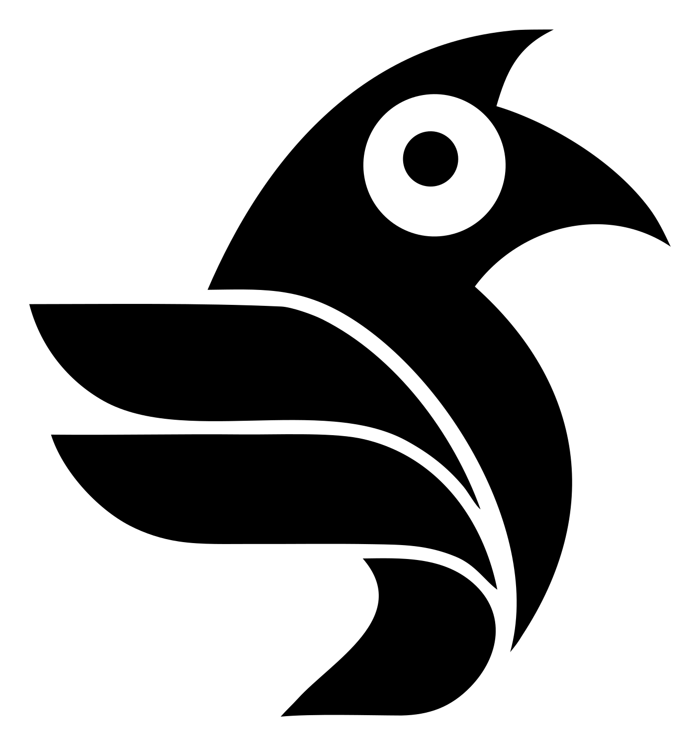 Geometric Raven Head Badge #ffffff/#000000