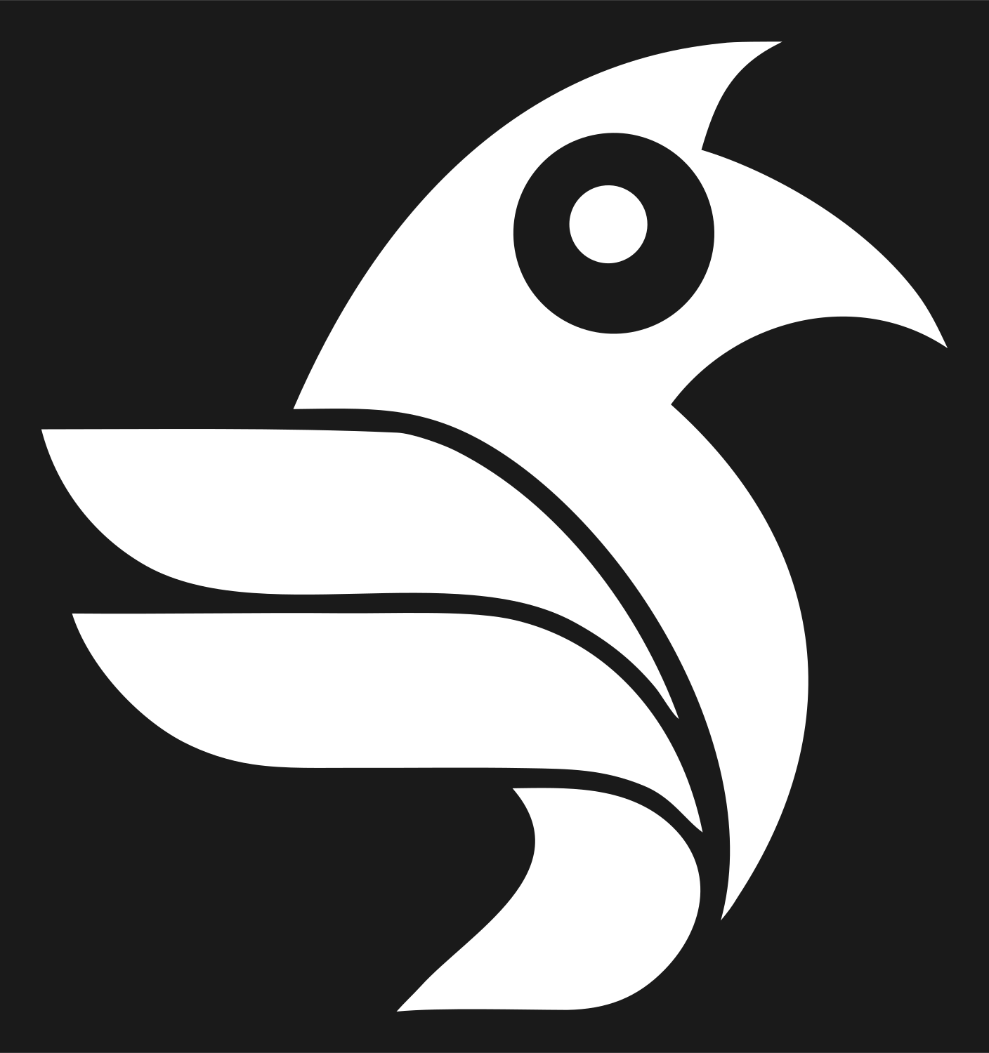 Geometric Raven Head Badge #1a1a1a/#ffffff