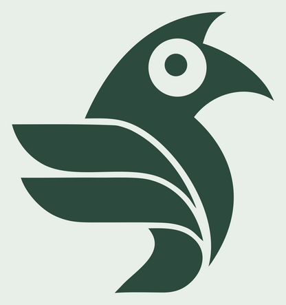 Geometric Raven Head Badge #e8efe9/#2d4a3e