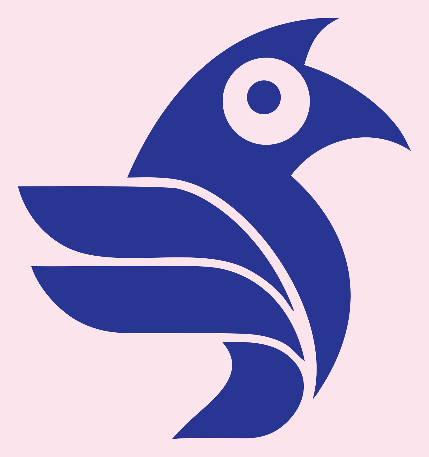 Geometric Raven Head Badge #fce4ec/#283593