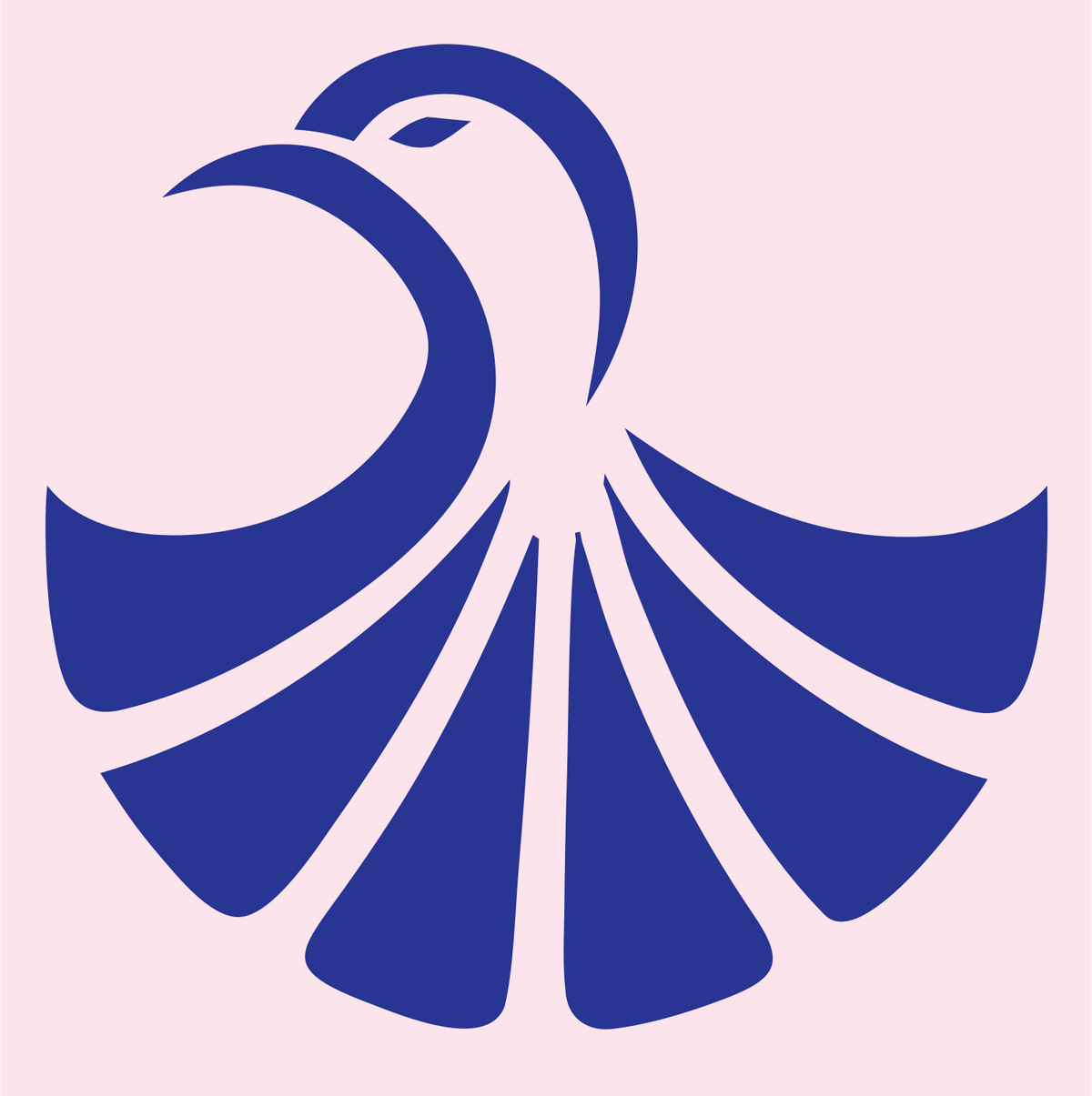 Monoline Spread Eagle Crest #fce4ec/#283593