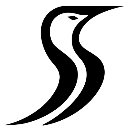 Monoline Penguin S-Curve Mark #ffffff/#000000