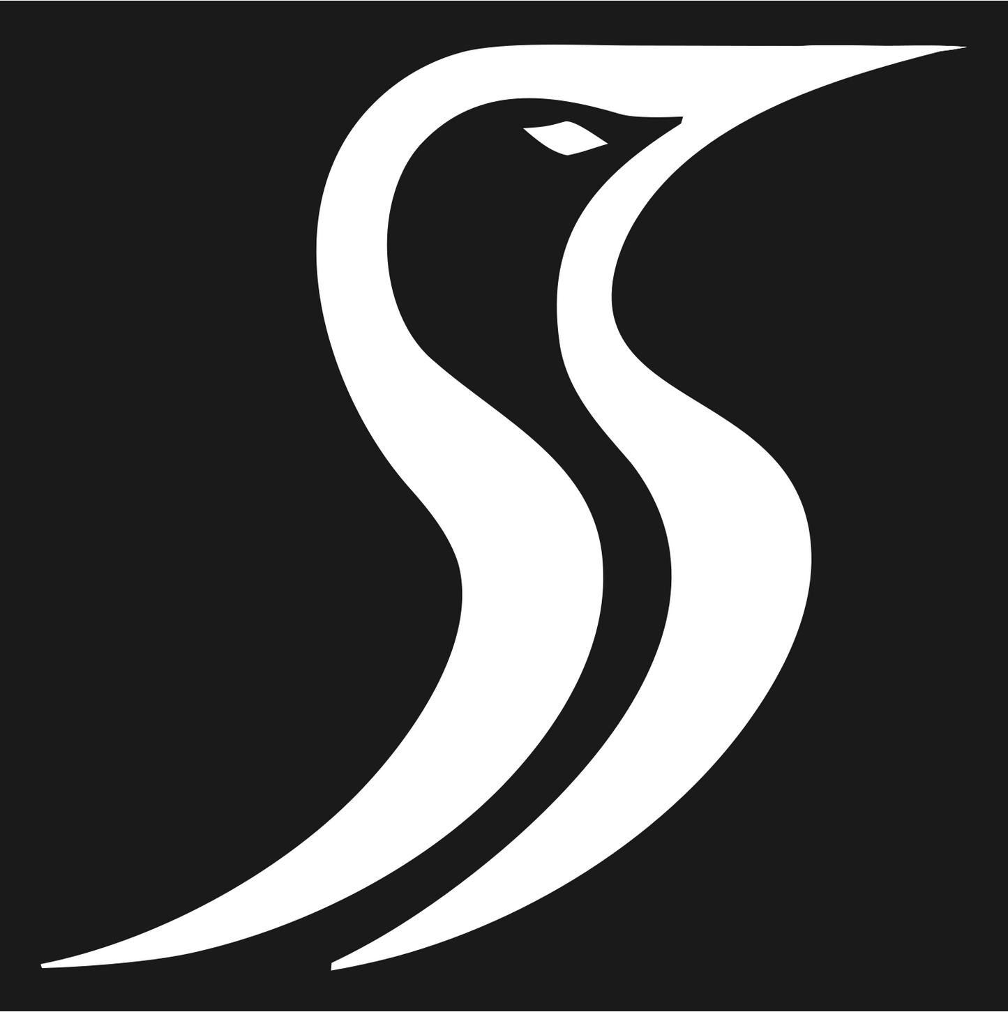 Monoline Penguin S-Curve Mark #1a1a1a/#ffffff
