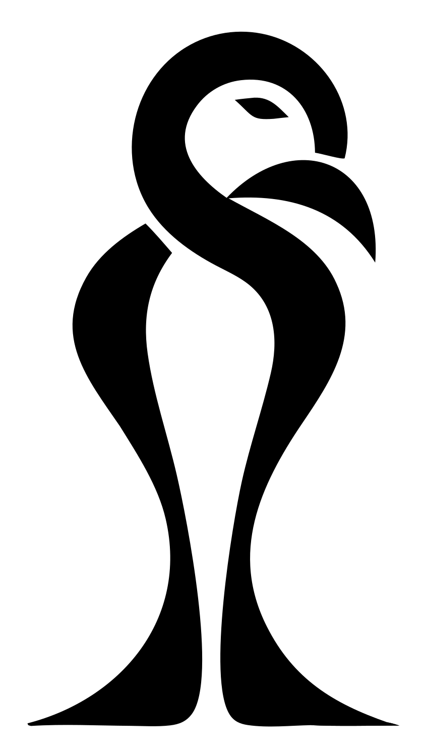 Monoline Flamingo Standing Mark #ffffff/#000000