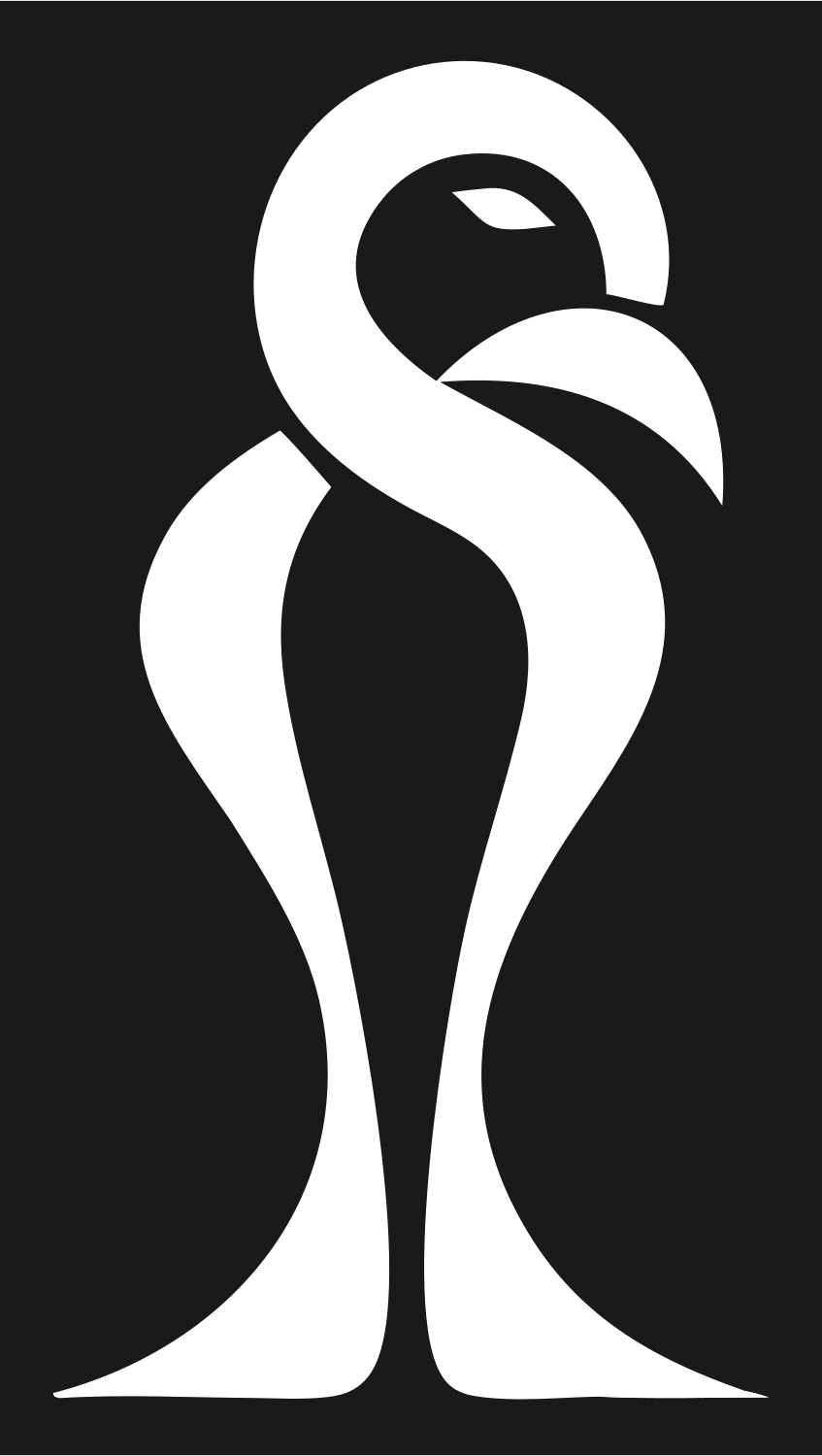 Monoline Flamingo Standing Mark #1a1a1a/#ffffff
