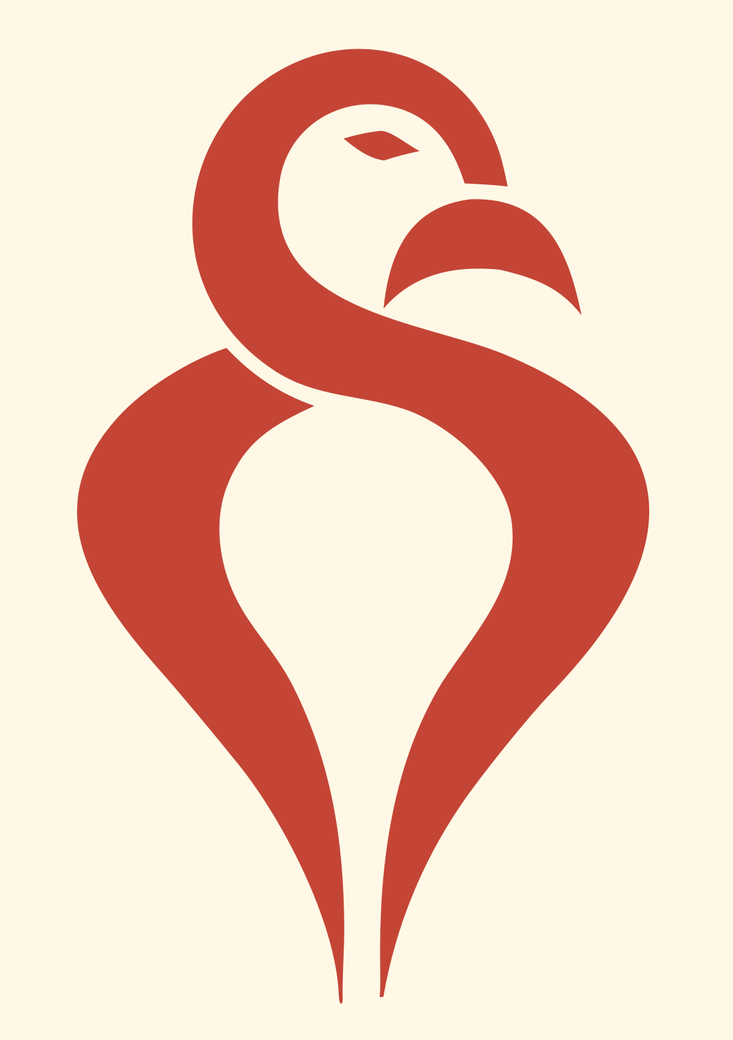 Monoline Hawk S-Curve Mark #fff8e7/#c44536