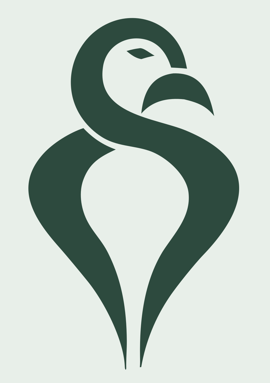 Monoline Hawk S-Curve Mark #e8efe9/#2d4a3e