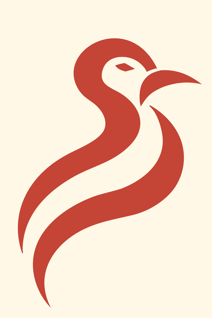Monoline Penguin Head Logo #fff8e7/#c44536