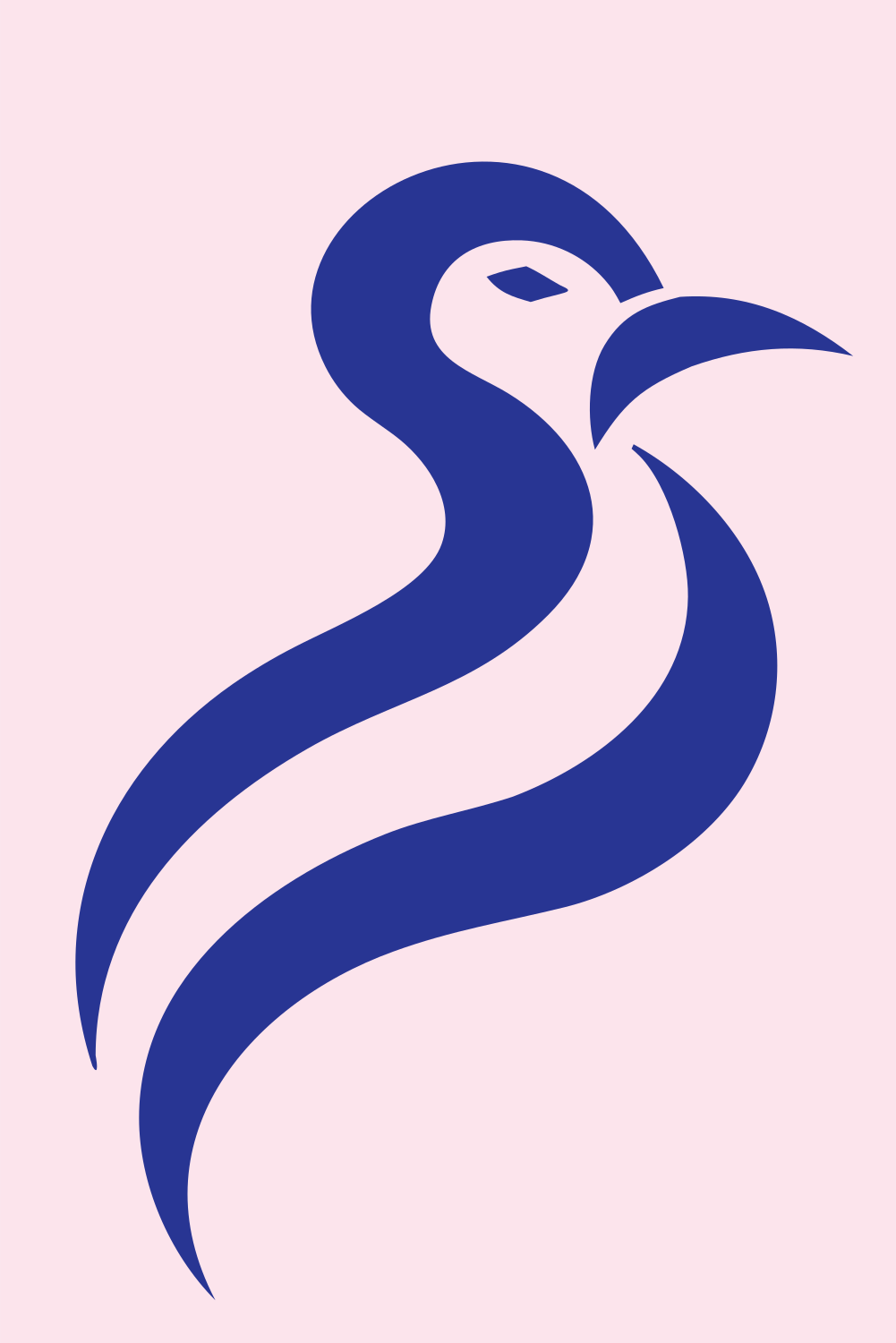 Monoline Penguin Head Logo #fce4ec/#283593