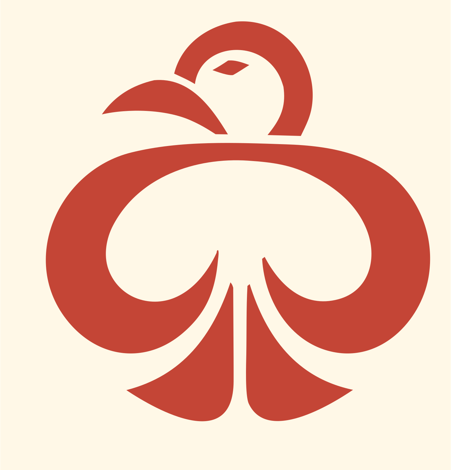 Monoline Raven Body Emblem #fff8e7/#c44536