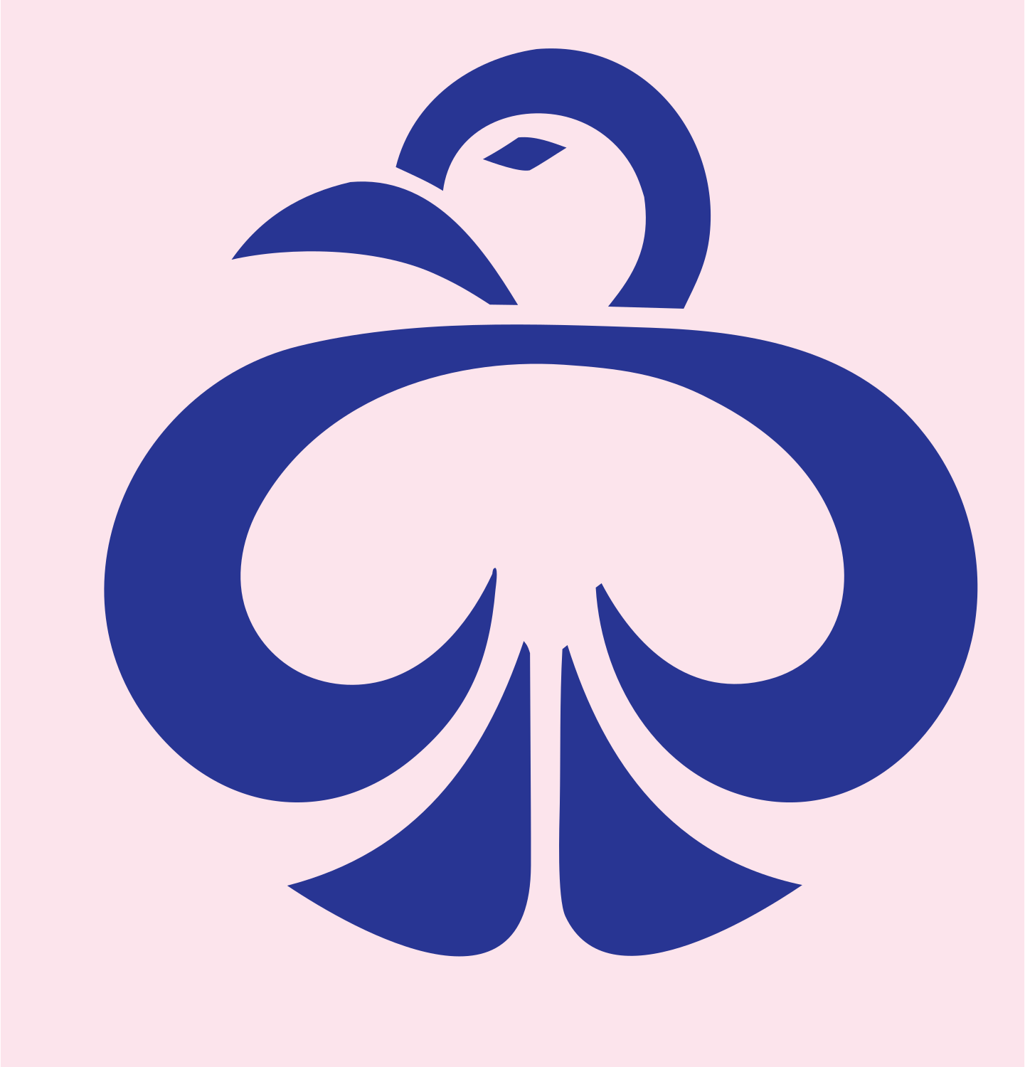 Monoline Raven Body Emblem #fce4ec/#283593