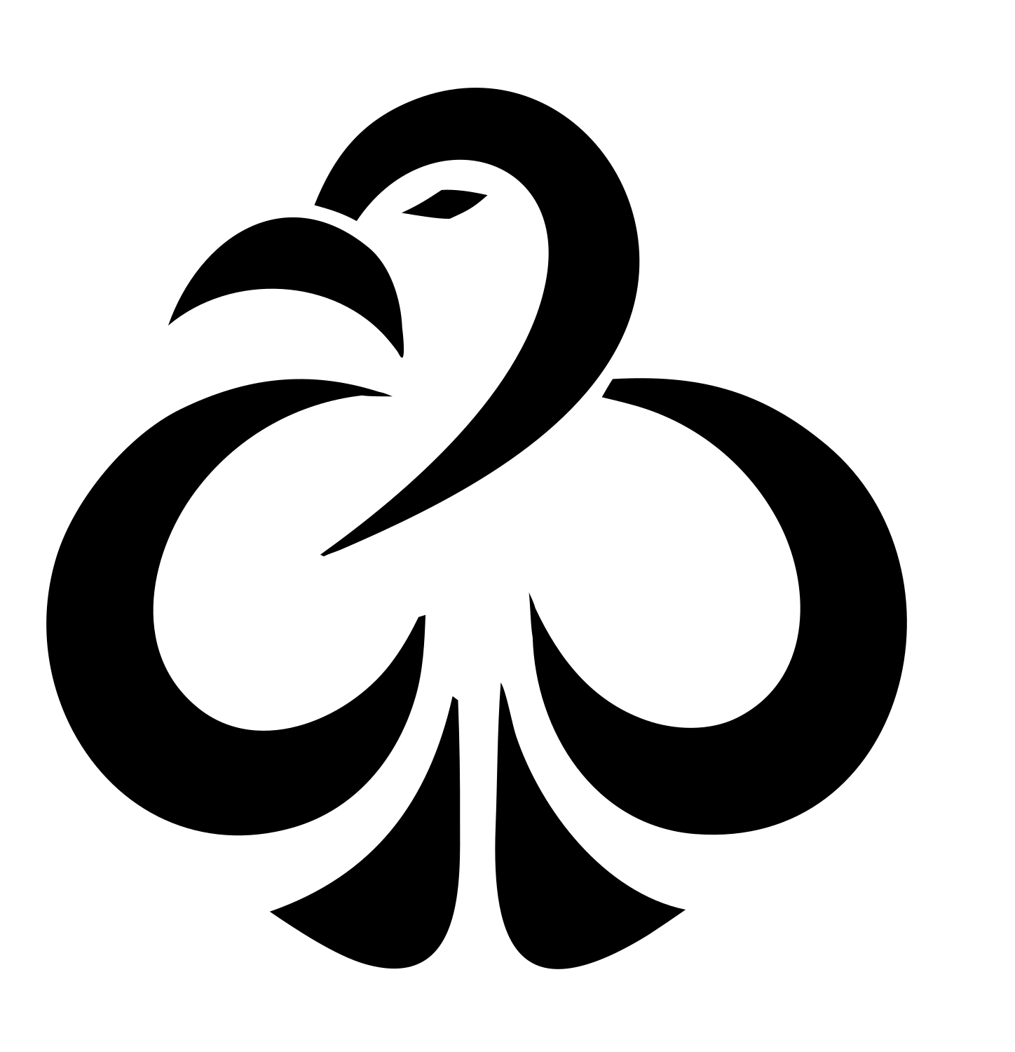 Monoline Eagle Clover Mark #ffffff/#000000