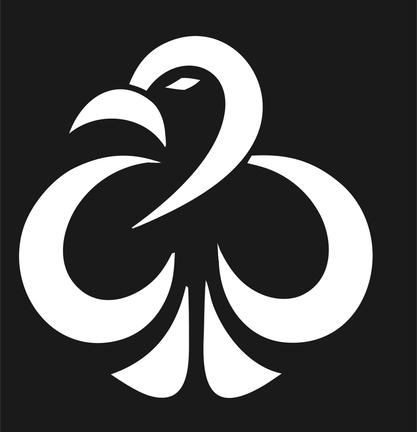 Monoline Eagle Clover Mark #1a1a1a/#ffffff