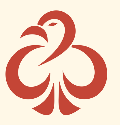Monoline Eagle Clover Mark #fff8e7/#c44536