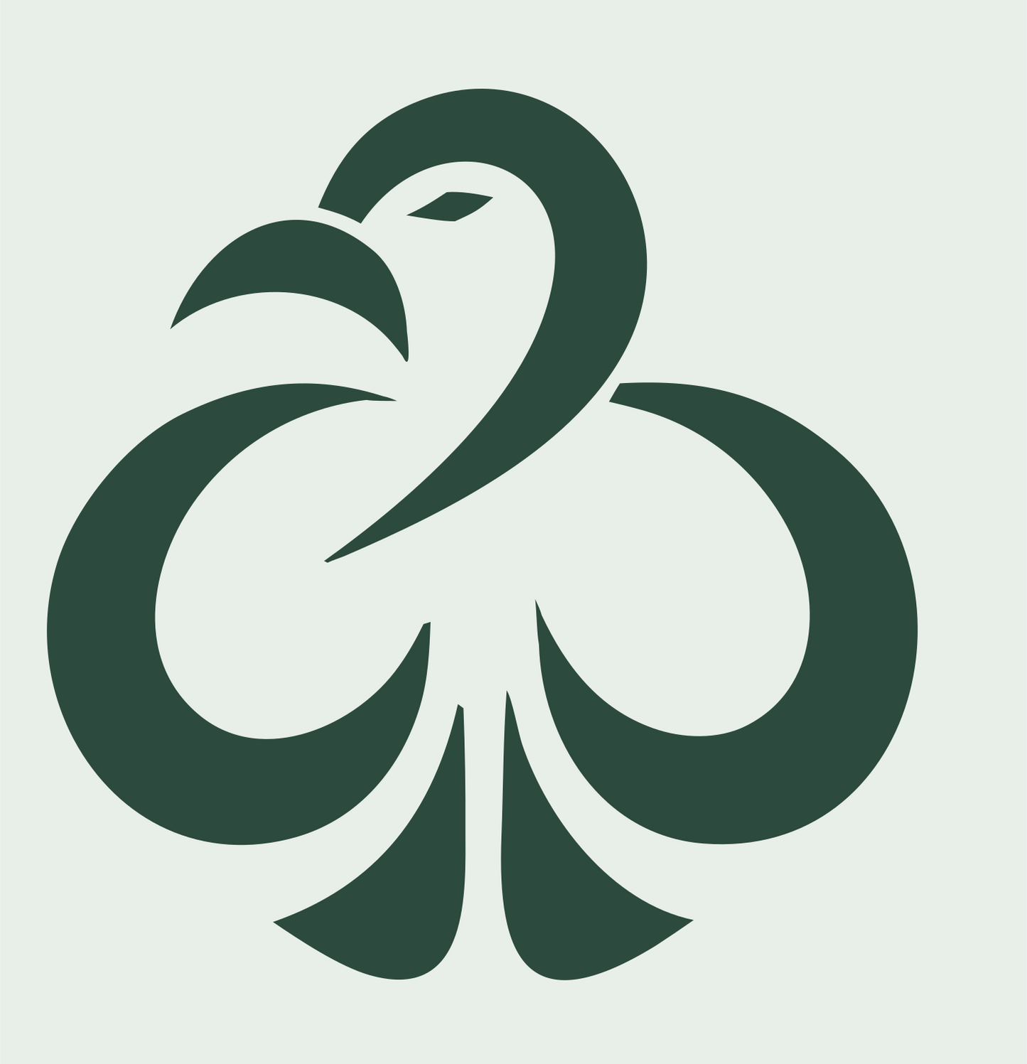 Monoline Eagle Clover Mark #e8efe9/#2d4a3e