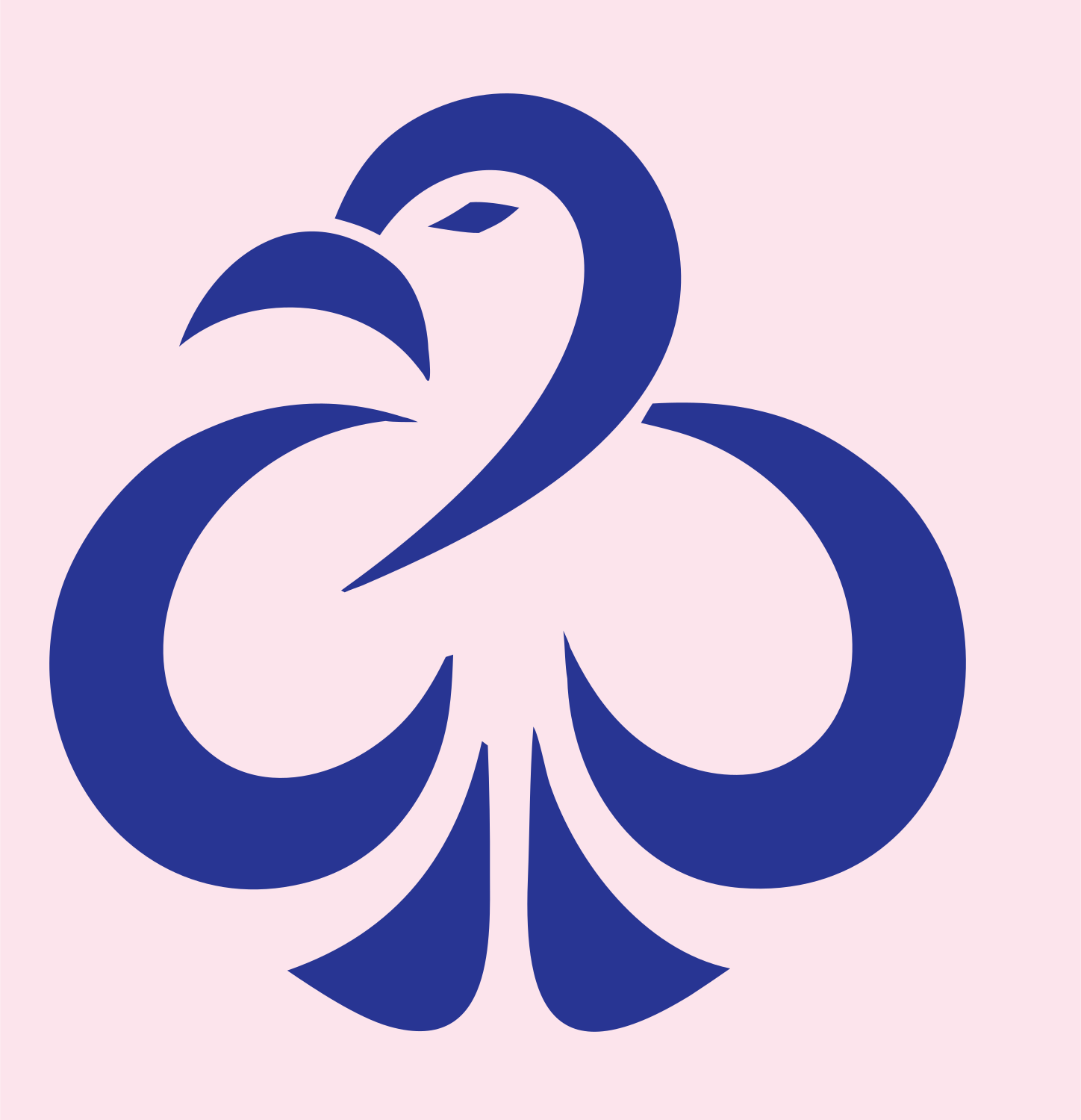 Monoline Eagle Clover Mark #fce4ec/#283593