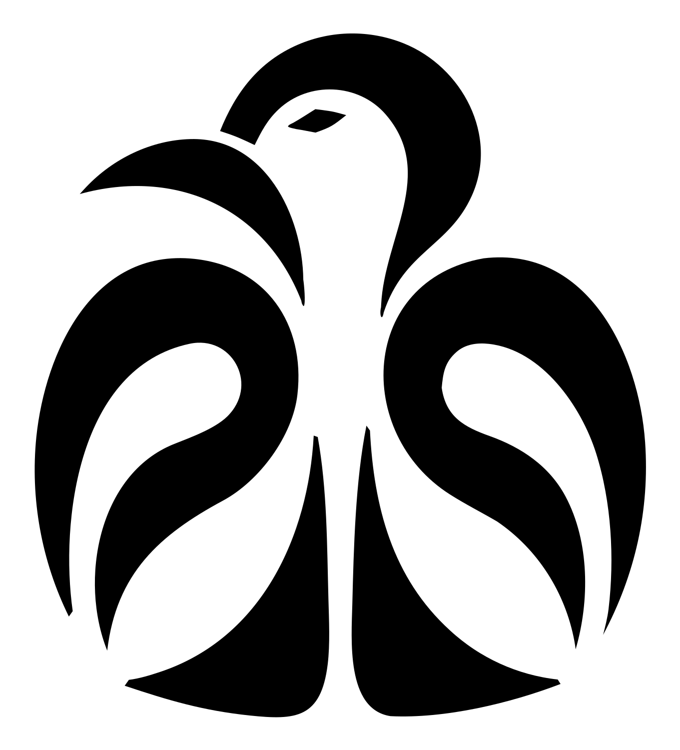 Monoline Peacock Spread Crest #ffffff/#000000