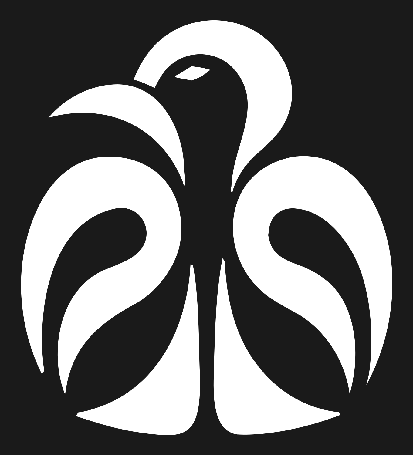 Monoline Peacock Spread Crest #1a1a1a/#ffffff