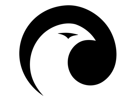 Negative Space Eagle Circle Mark #ffffff/#000000