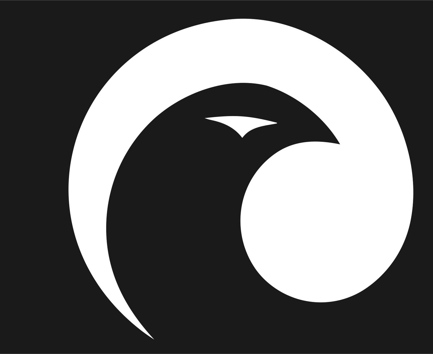 Negative Space Eagle Circle Mark #1a1a1a/#ffffff