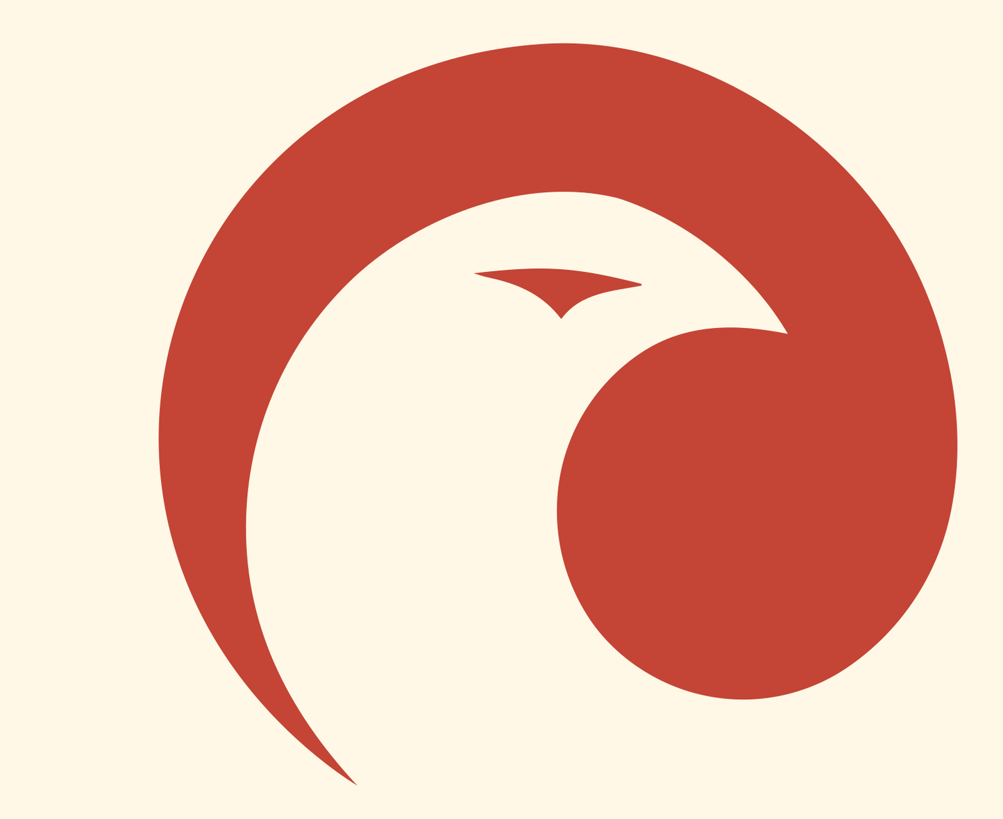 Negative Space Eagle Circle Mark #fff8e7/#c44536