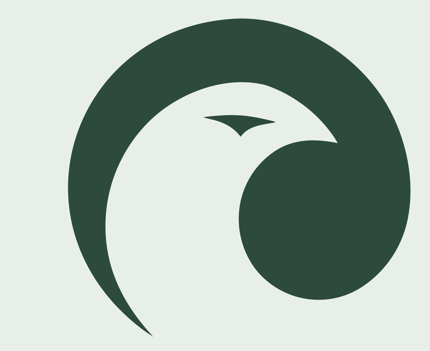 Negative Space Eagle Circle Mark #e8efe9/#2d4a3e