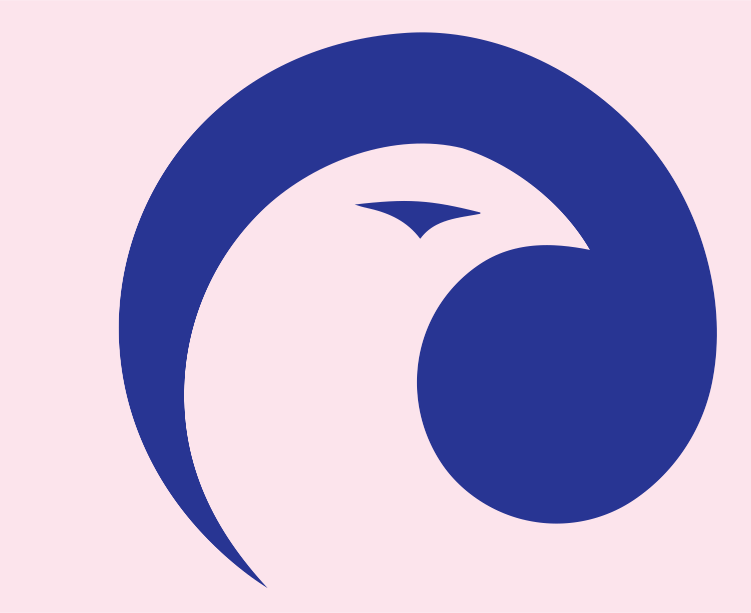 Negative Space Eagle Circle Mark #fce4ec/#283593