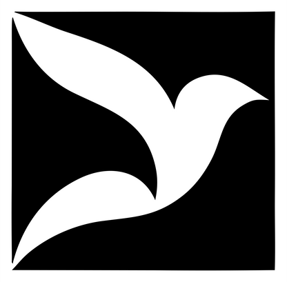 Negative Space Dove Flight Mark #ffffff/#000000