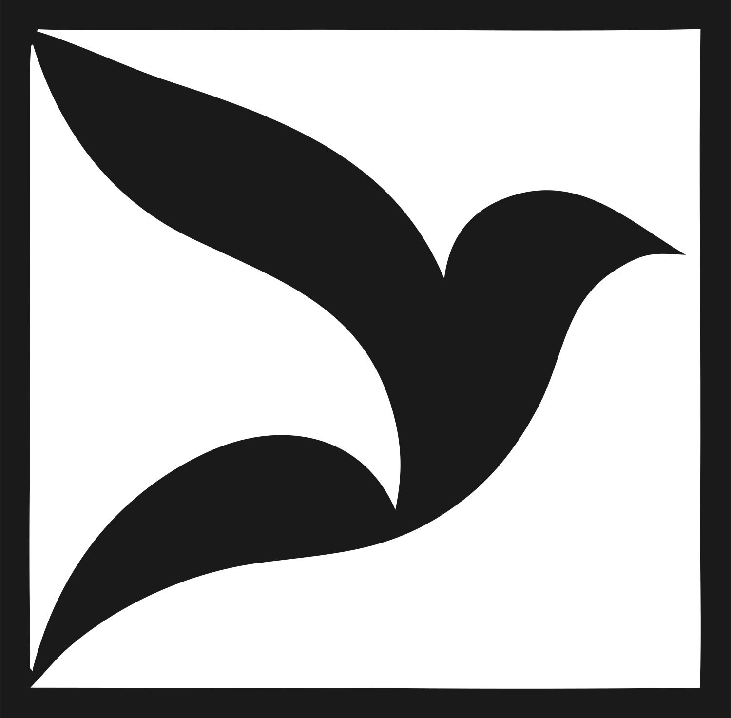 Negative Space Dove Flight Mark #1a1a1a/#ffffff