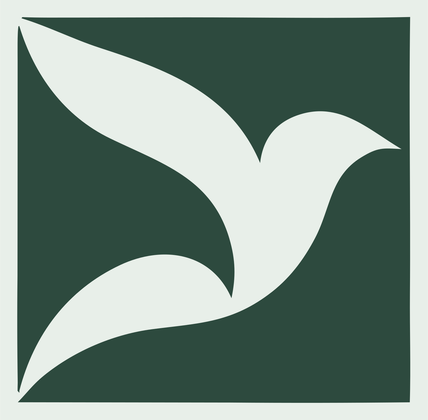 Negative Space Dove Flight Mark #e8efe9/#2d4a3e