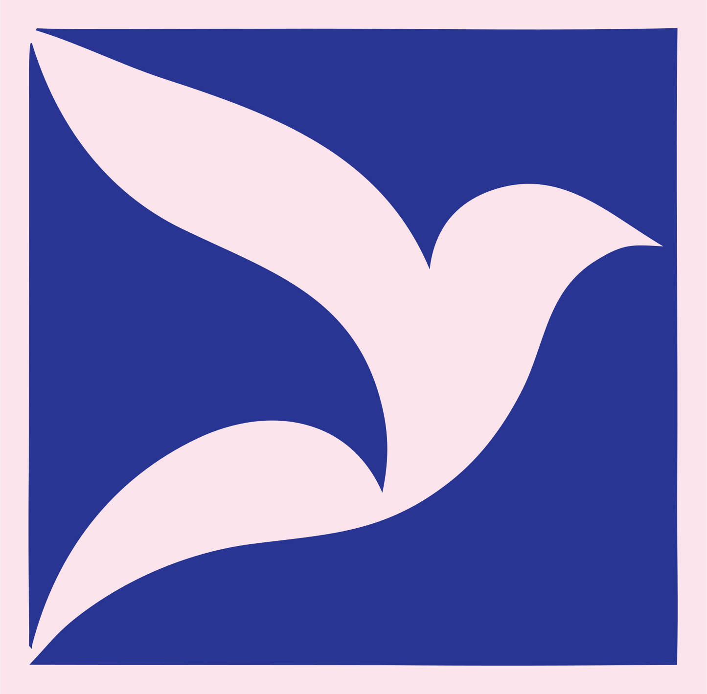 Negative Space Dove Flight Mark #fce4ec/#283593