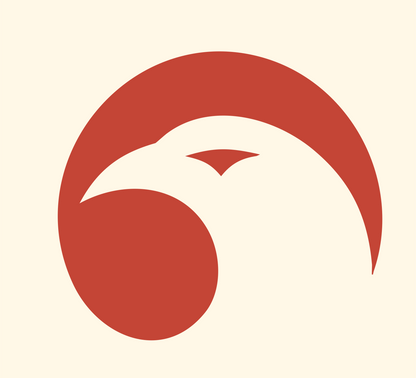 Negative Space Eagle Head Mark #fff8e7/#c44536