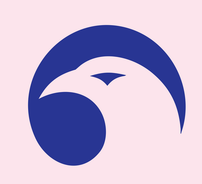 Negative Space Eagle Head Mark #fce4ec/#283593