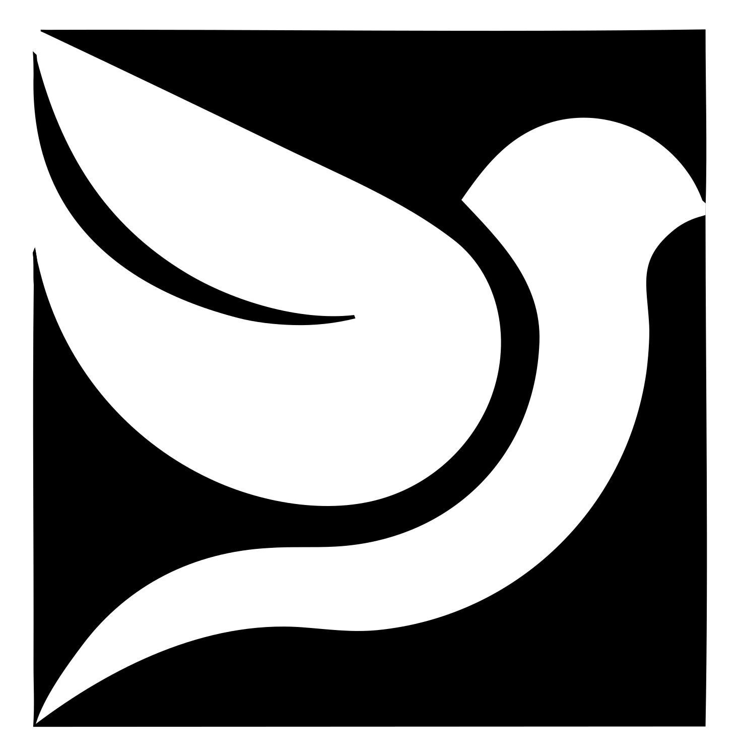 Negative Space Dove Flight Mark #ffffff/#000000