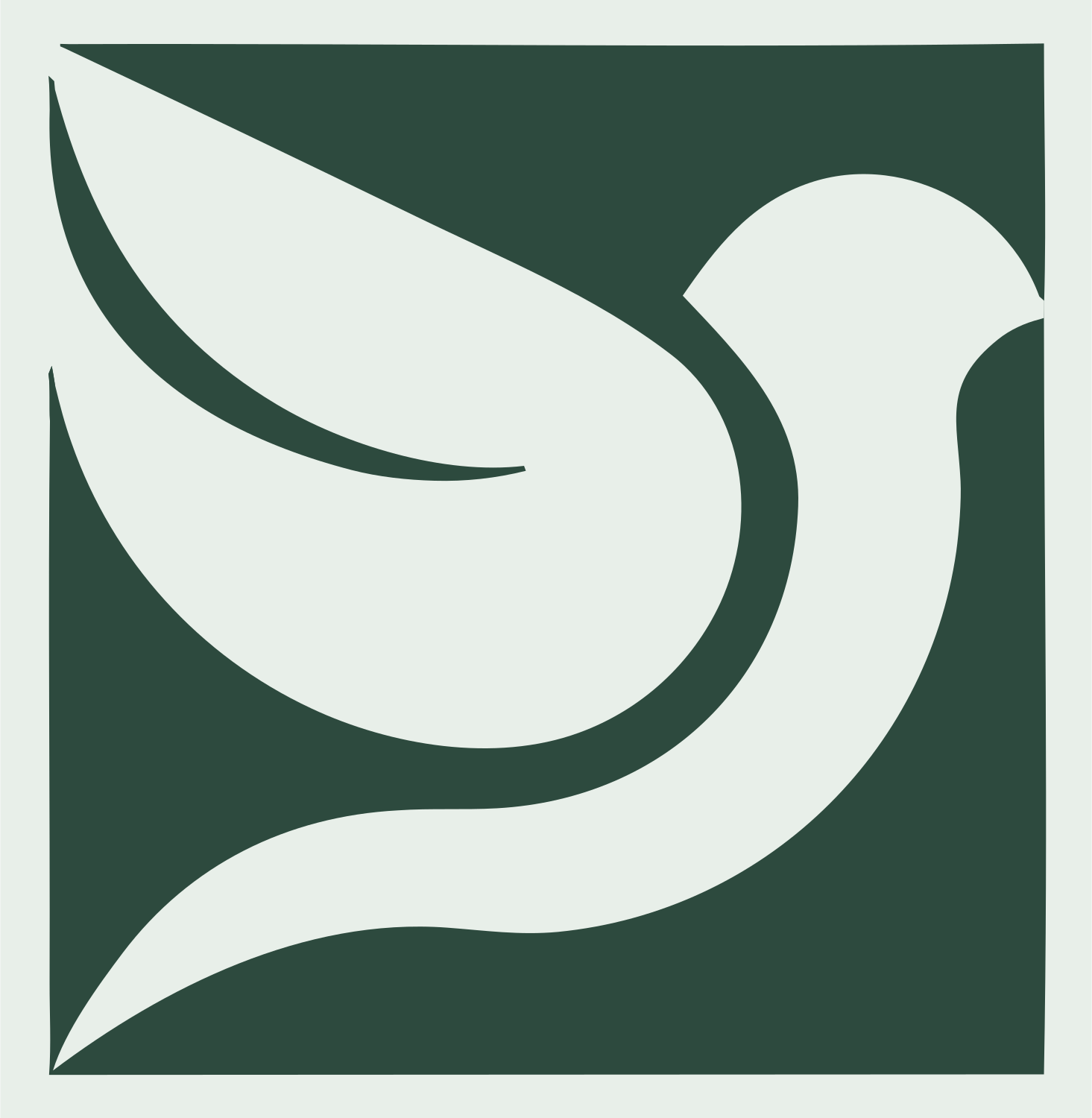 Negative Space Dove Flight Mark #e8efe9/#2d4a3e