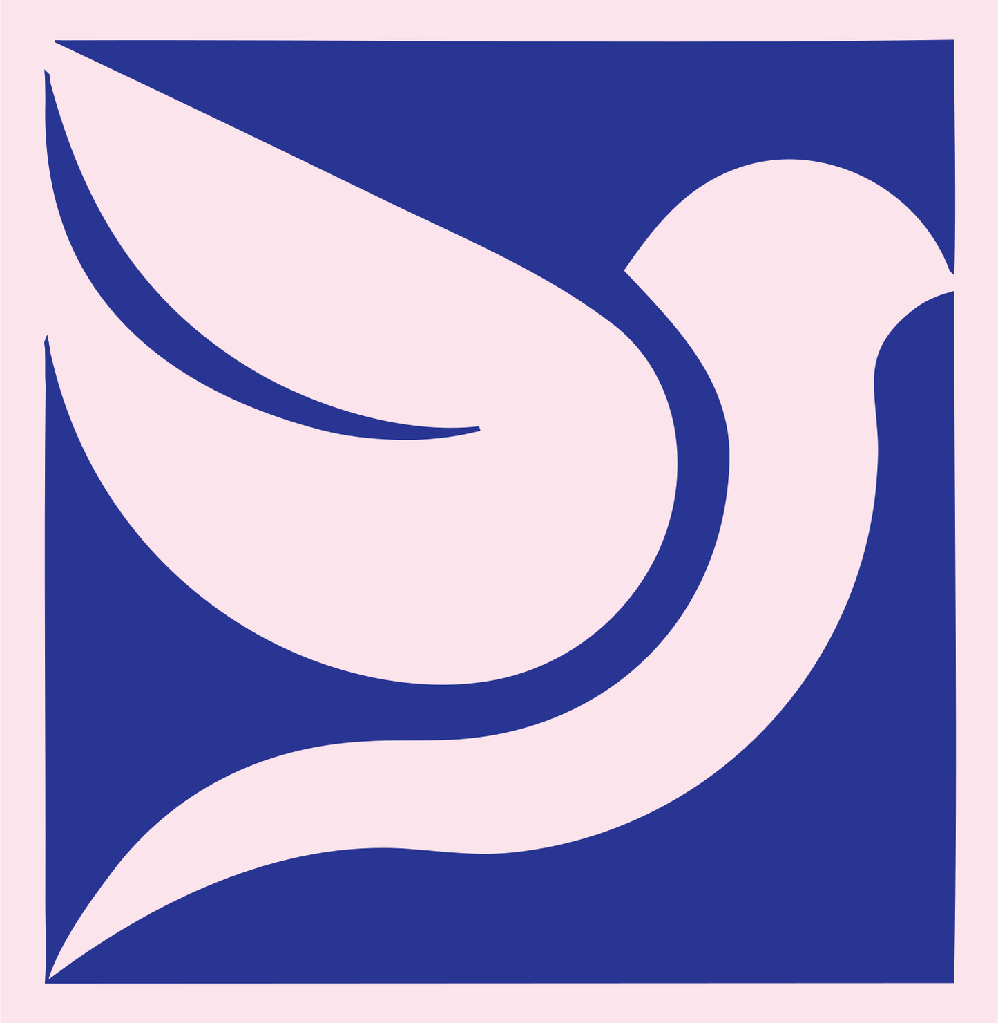 Negative Space Dove Flight Mark #fce4ec/#283593