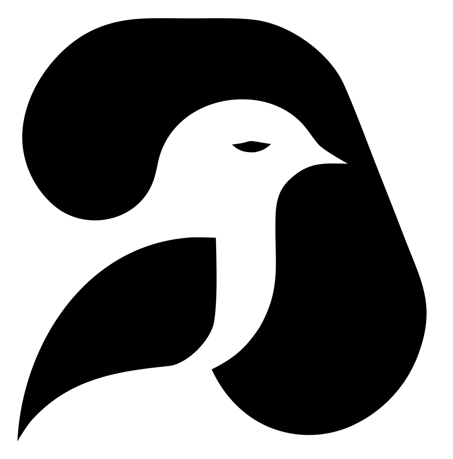 Negative Space Dove Sitting Mark #ffffff/#000000