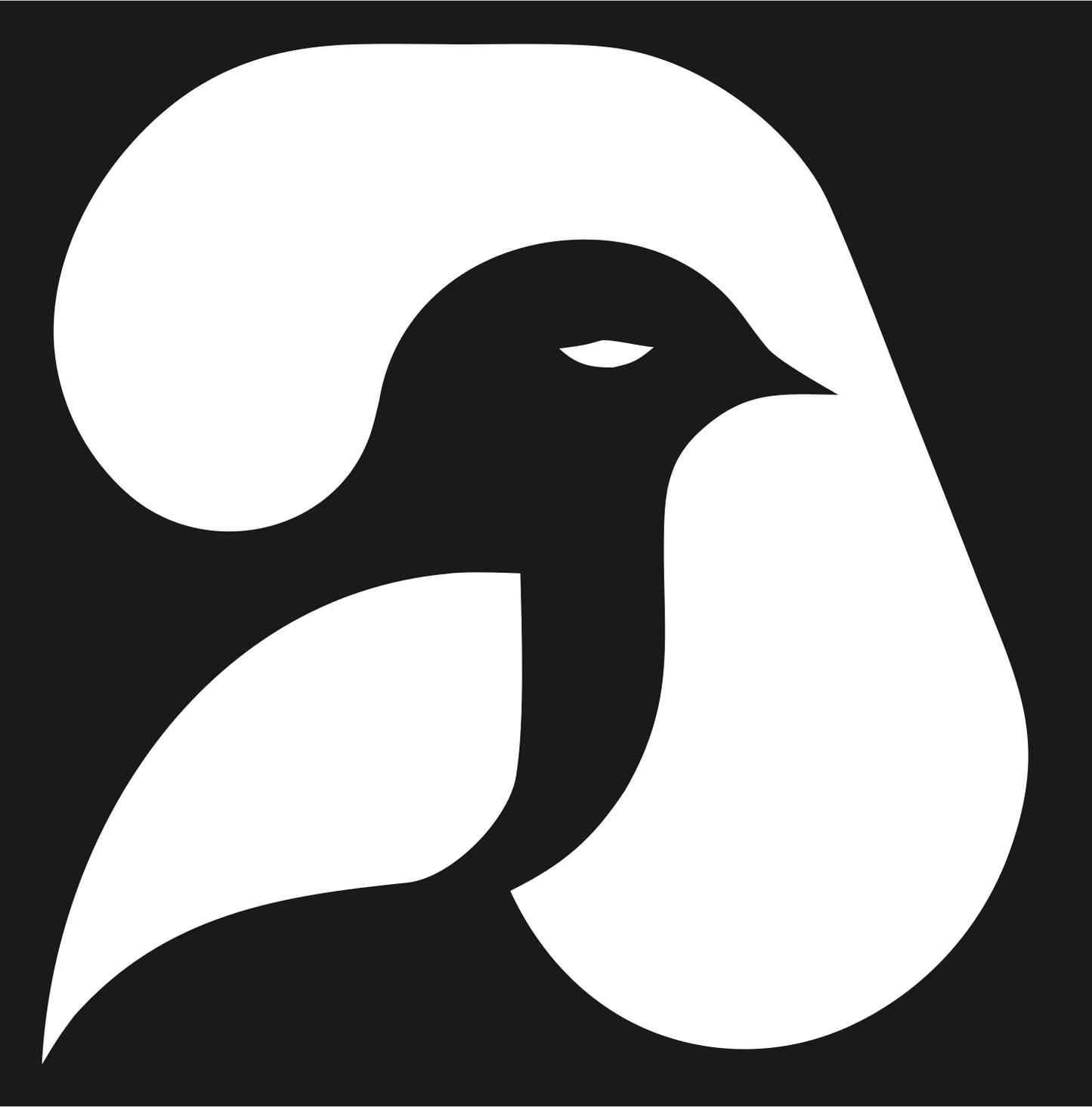 Negative Space Dove Sitting Mark #1a1a1a/#ffffff