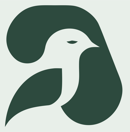 Negative Space Dove Sitting Mark #e8efe9/#2d4a3e