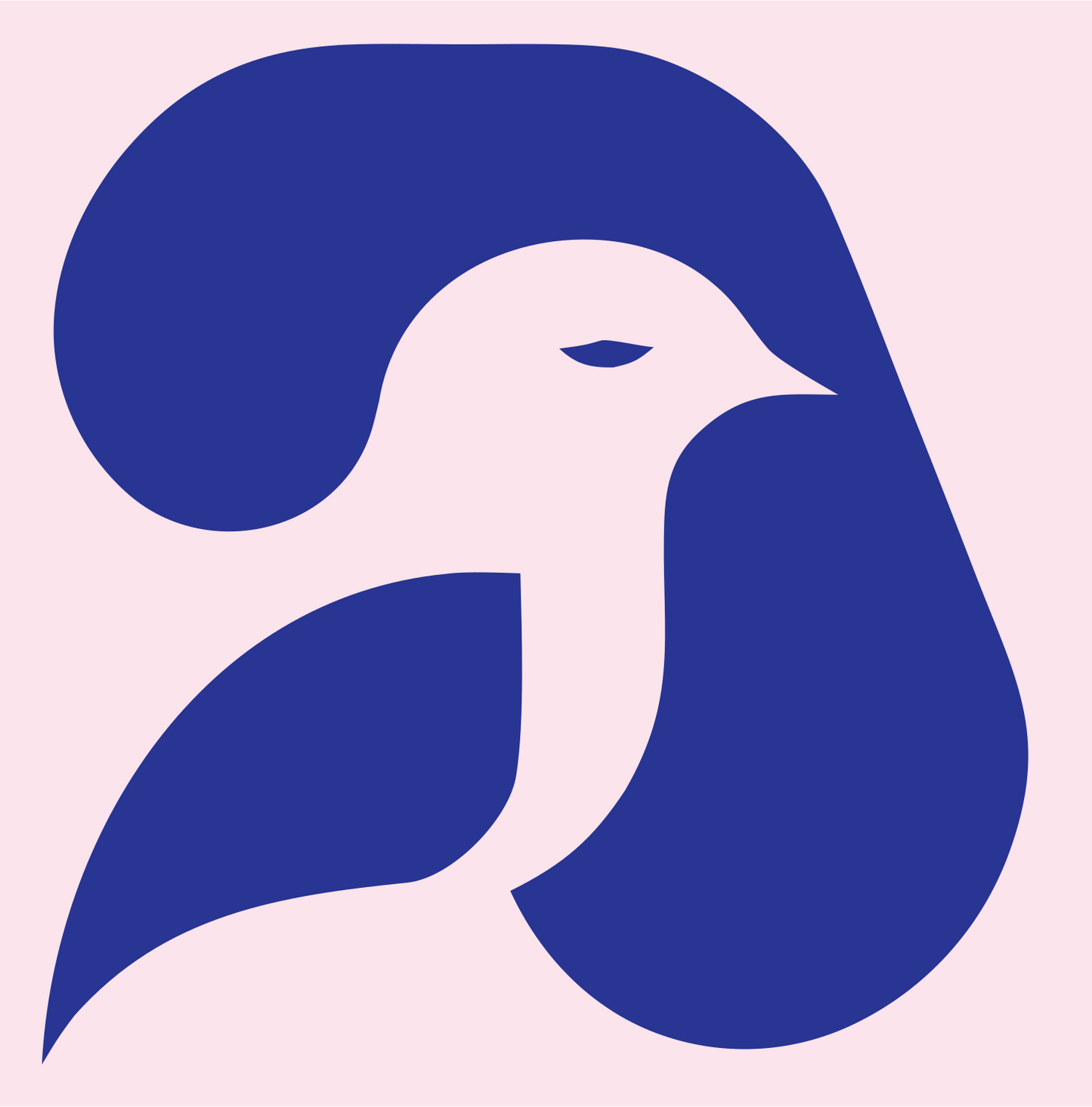 Negative Space Dove Sitting Mark #fce4ec/#283593