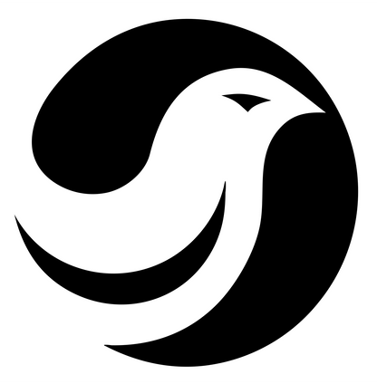 Negative Space Dove Circle Badge #ffffff/#000000