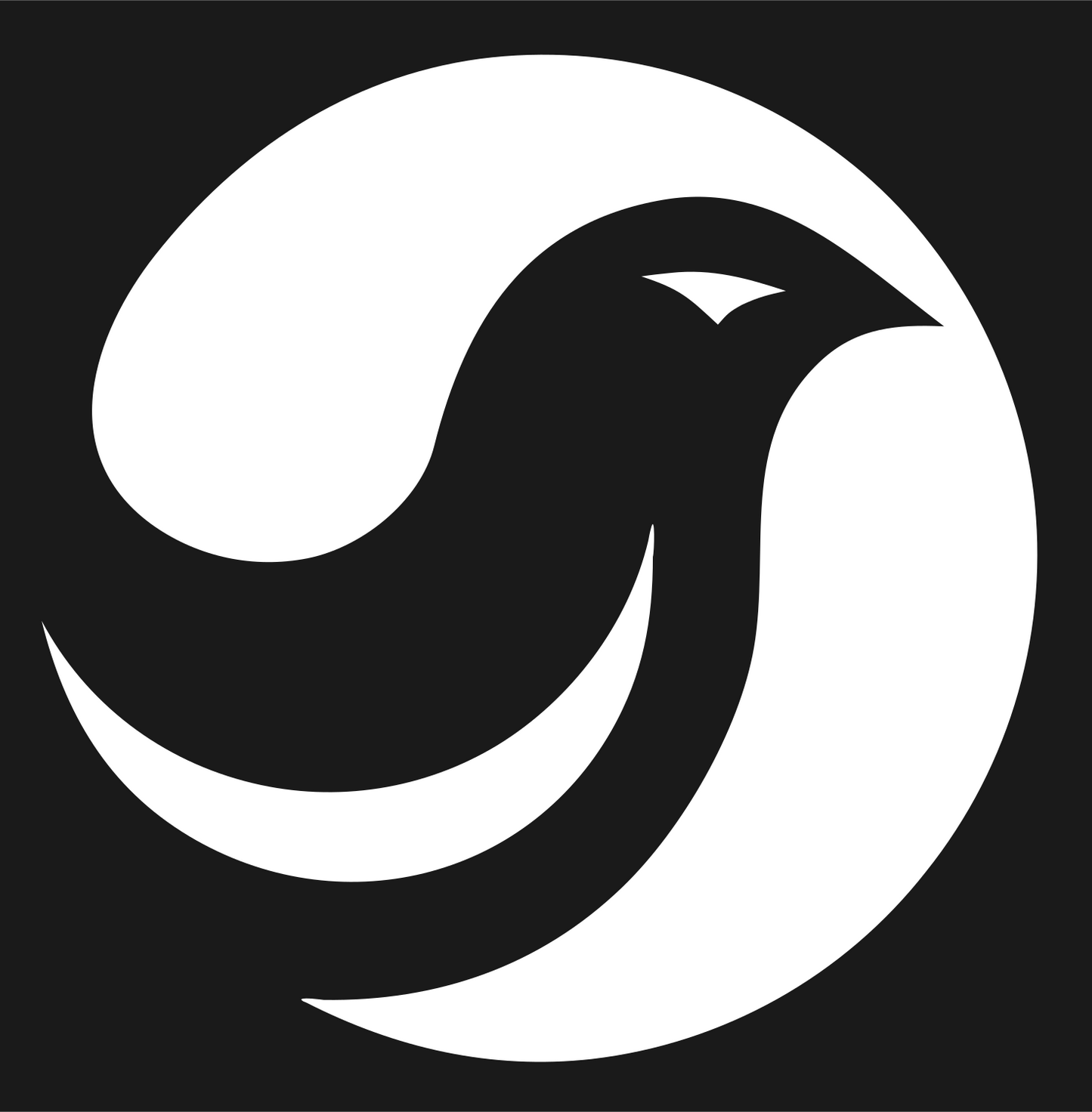Negative Space Dove Circle Badge #1a1a1a/#ffffff