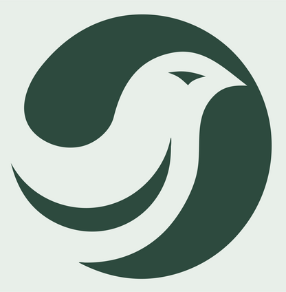 Negative Space Dove Circle Badge #e8efe9/#2d4a3e