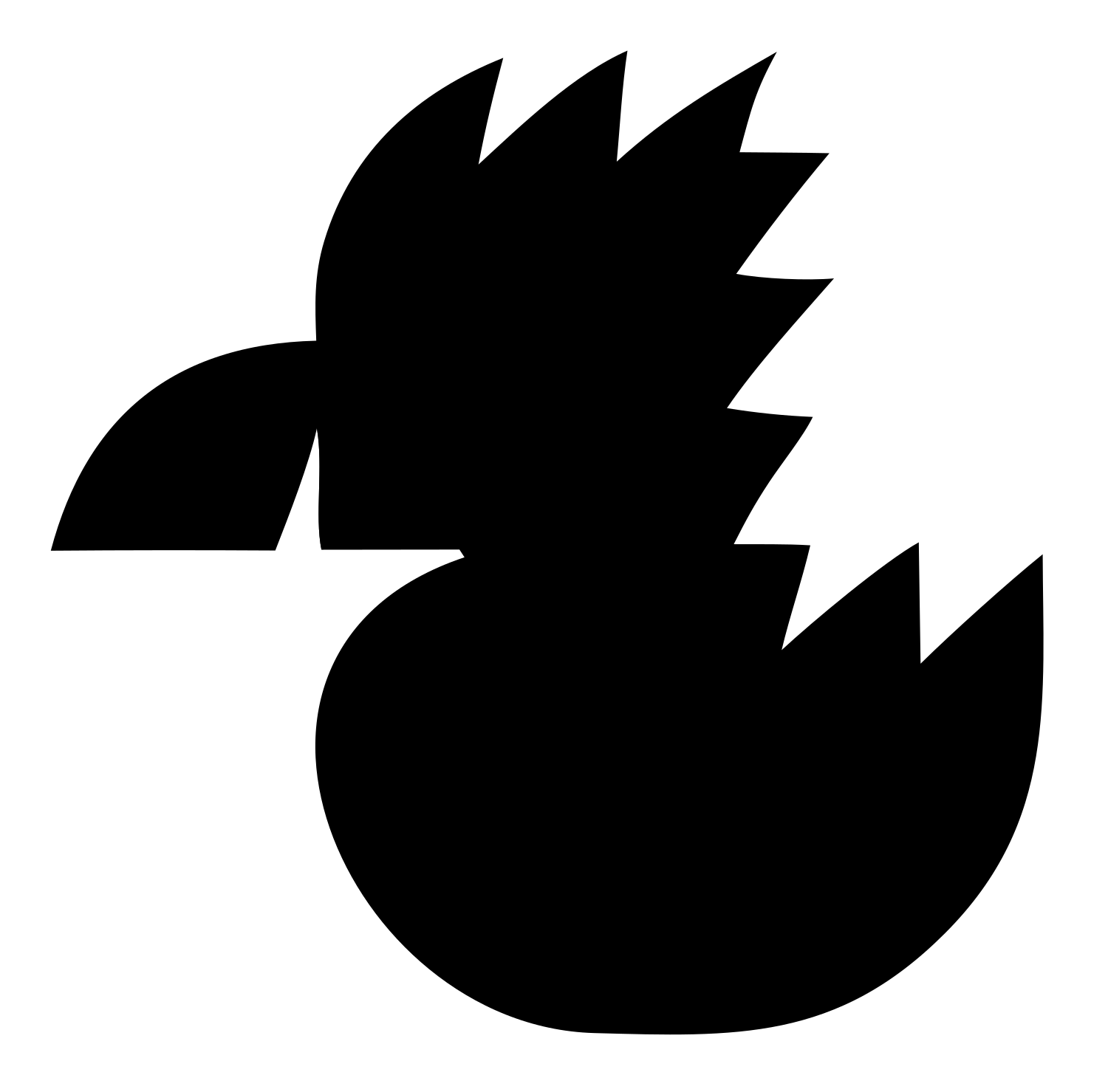Heavy Rooster Head Badge #ffffff/#000000