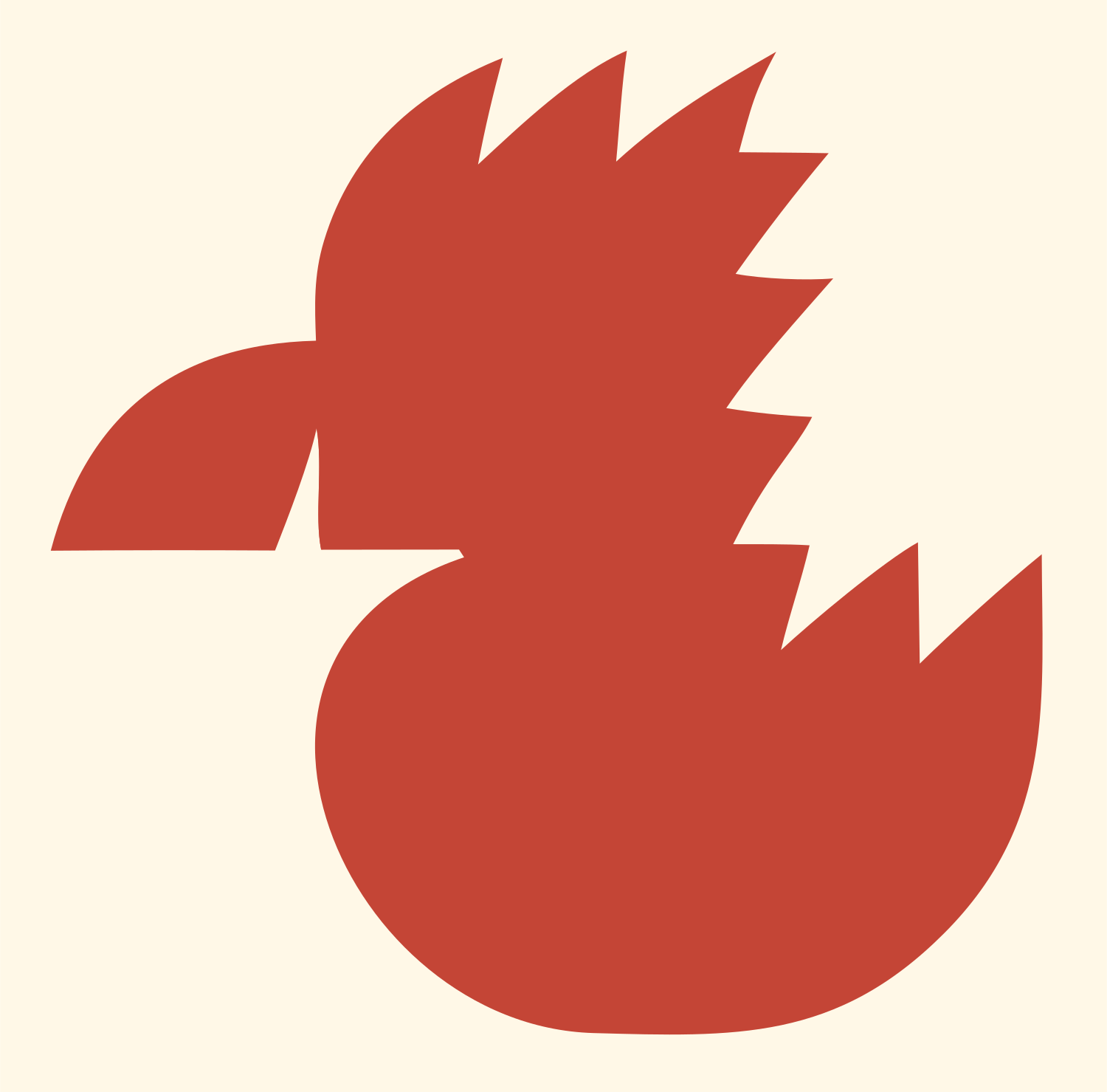 Heavy Rooster Head Badge #fff8e7/#c44536