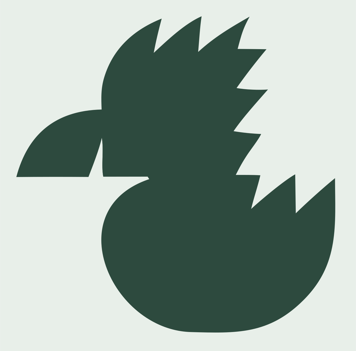 Heavy Rooster Head Badge #e8efe9/#2d4a3e