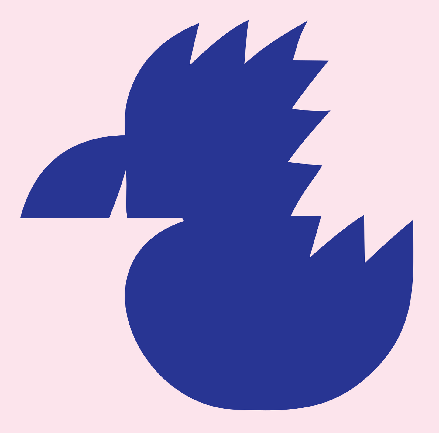Heavy Rooster Head Badge #fce4ec/#283593